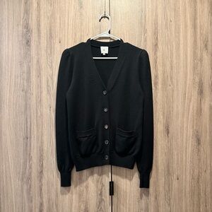 G. Label by goop The Signature Cardigan V-Neck Cashmere Silk Black Size XS